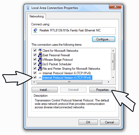 Internet Protocol Version 4 (TCP/IPv4)